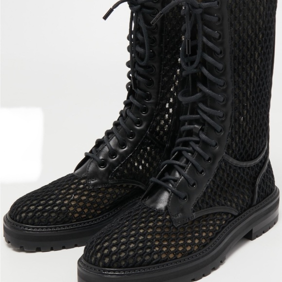 Jimmy Choo of London Black Leather and Mesh Cora calf length boots EU 39.5 US9.5 - Picture 3 of 7